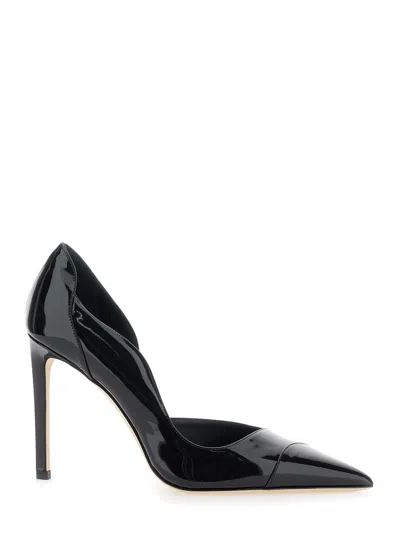 Jimmy Choo Brigitte Black Pumps With Thin Heel In Shiny Leather Woman