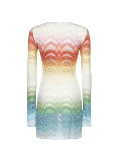 Missoni Womens Multicolor Gradient Raschel-knit Mini Dress