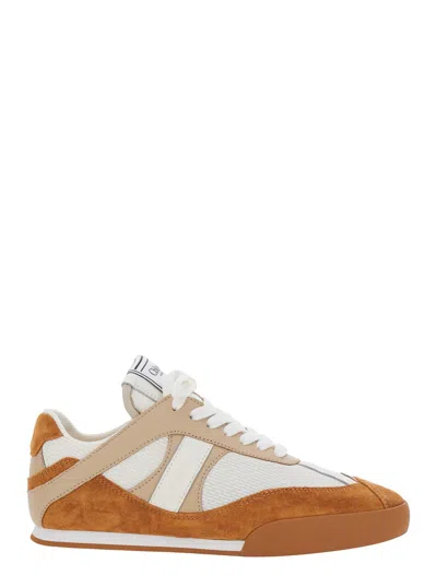 Chloé Kick Brown Sneaker With Logo Patch On The Tongue And Logo Lettering On The Back In Fabric And Suede  In Brown