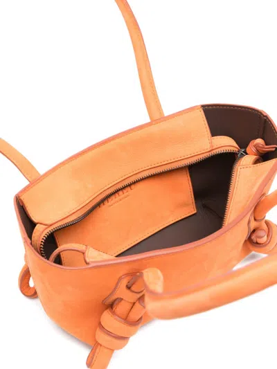 Hereu Fleca Leather Shoulder Bag In Orange