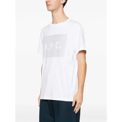 Apc A. P.c. Rectangular-shape-logo T-shirt In White
