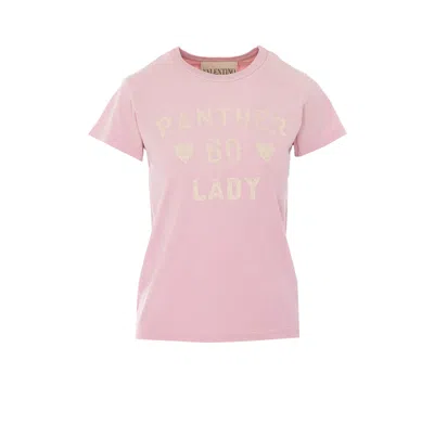 Valentino Garavani Printed Cotton T-shirt Clothing In Pink