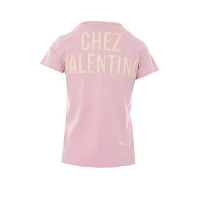 Valentino Garavani Printed Cotton T-shirt Clothing In Pink