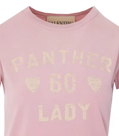 Valentino Garavani Printed Cotton T-shirt Clothing In Pink