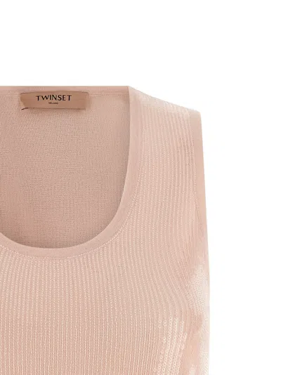 Twinset Sequin Top In Pink