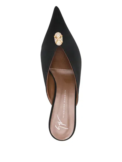 Giuseppe Zanotti Carole Leather Mules Pointed Toe Embellishment In Multi