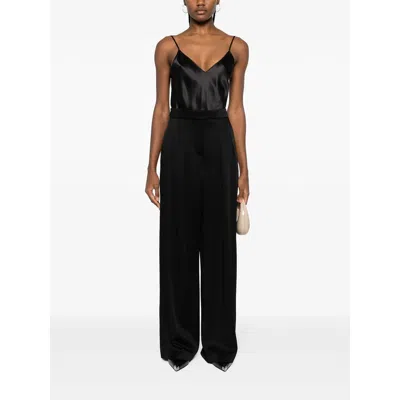 Joseph Womens Black Clea V-neck Spaghetti-strap Silk Top