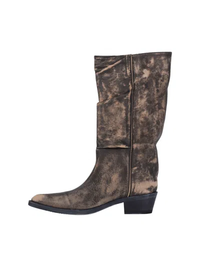 Khaite Calf Leather Pointed-toe Boots In Black