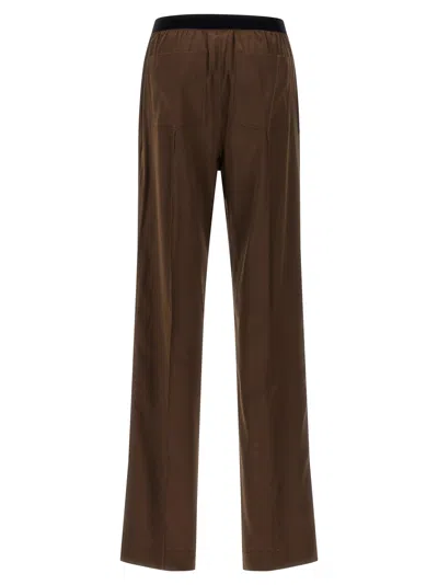 Tom Ford Silk Pants In Brown
