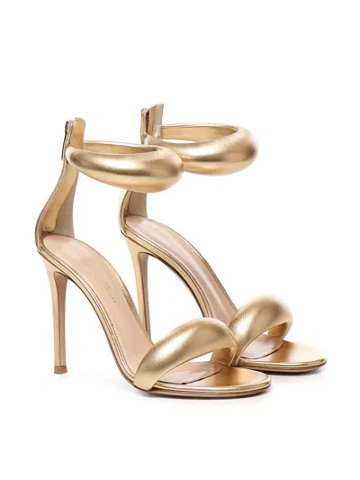 Gianvito Rossi Metallic Napa Ankle-cuff Stiletto Sandals In Gold