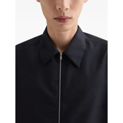 Jil Sander Textured Wool Jacket In Blue
