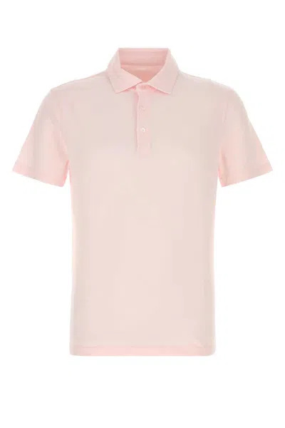 Fedeli Light Pink Solid Polo In Pink