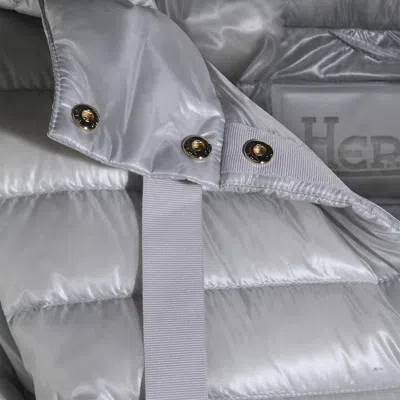 Herno Light Grey Down Jacket In Silver