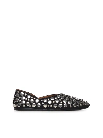 Khaite Jane Stud-embellished Leather Ballet Flats In Black