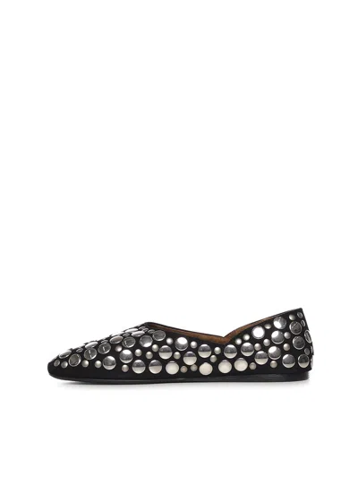 Khaite Jane Stud-embellished Leather Ballet Flats In Black
