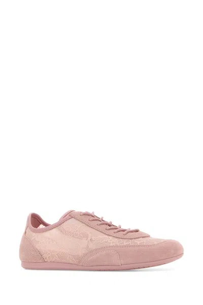 Jimmy Choo Sunny Floral Lace And Suede Trainers In Pink