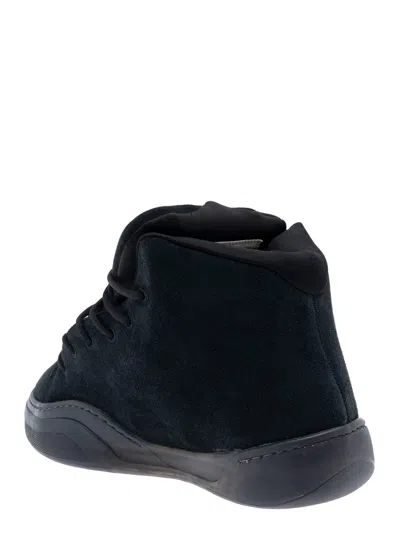 Erl Mid Vamp Black Sneakers With Logo Lettering On The Tongue In Suede Man