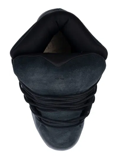 Erl Mid Vamp Black Sneakers With Logo Lettering On The Tongue In Suede Man