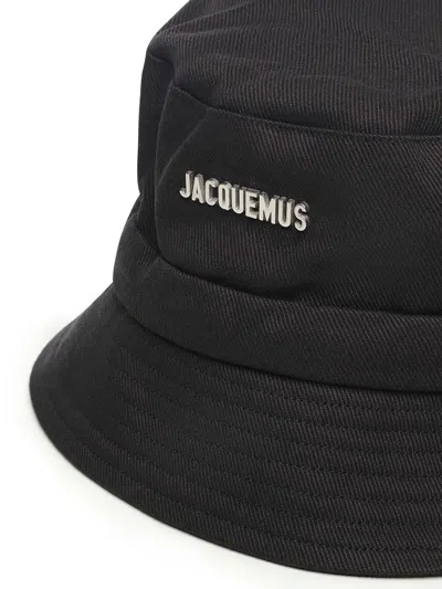Jacquemus Black Le Bob Gadjo Solid Bucket Hat In Black