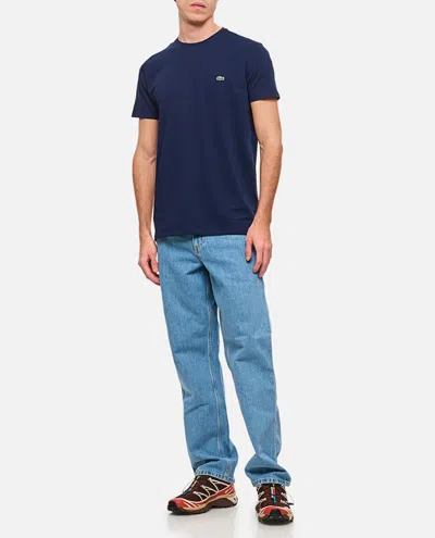 Lacoste Mens Classic Fit Cotton Jersey T-shirt In Blue