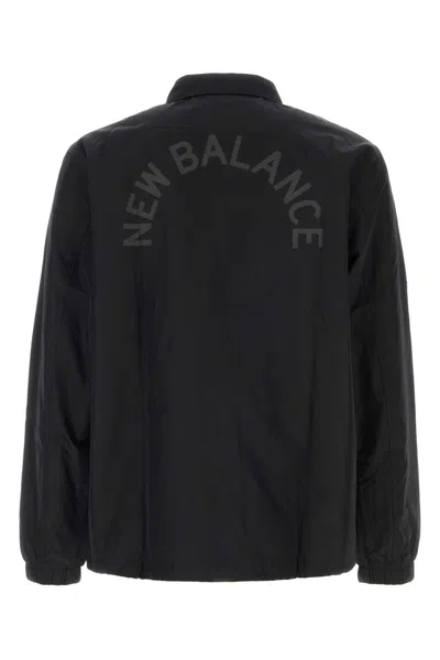 New Balance Black Polyester Jacket In Black