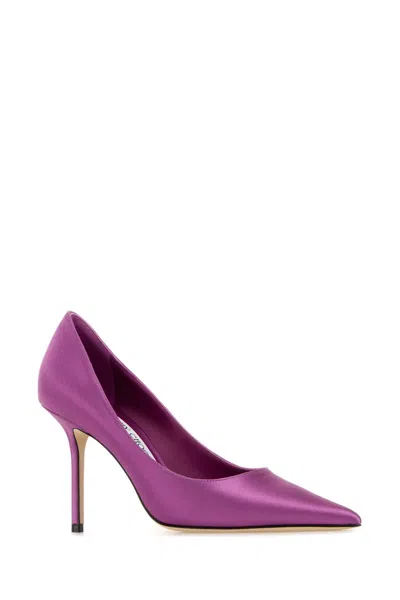 Jimmy Choo Love 85 Pointed-toe Slip-on Pumps In Purple