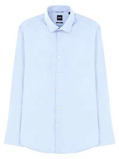 Hugo Boss Slim-fit Shirt In Structured Performance-stretch Jersey In Multi