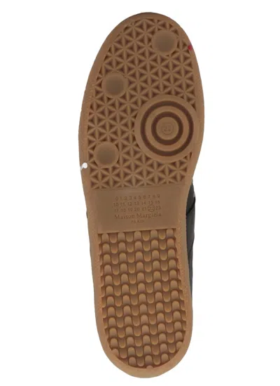 Maison Margiela Replica Paint Splatter Leather Sneakers Size 10 In Black