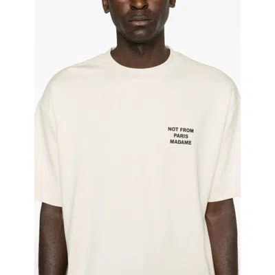 Drôle De Monsieur Le T-shirt Slogan Printed Cotton T-shirt In Neutral