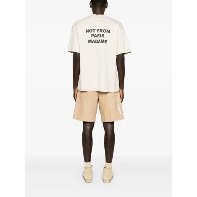 Drôle De Monsieur Le T-shirt Slogan Printed Cotton T-shirt In Neutral