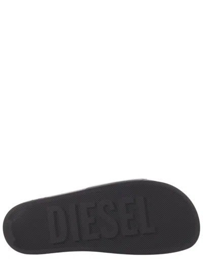 Diesel Multicolour Polyurethane Flats In Black