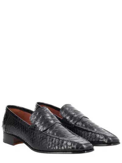 Paris Texas Chic Python-print Loafers With Chunky Heel In Black