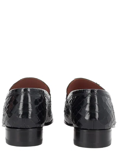 Paris Texas Chic Python-print Loafers With Chunky Heel In Black