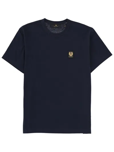 Belstaff Short Sleeved Mens Logo Patch T-shirt In Black