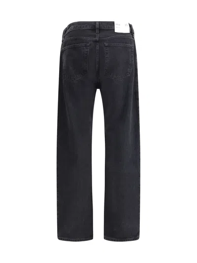 Agolde Five-pocket Jeans With Button Front Closure In Black