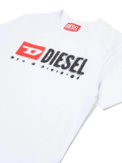 Diesel Kids' T-shirt Cotone Bianco In White