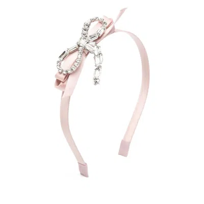 Jimmy Choo Crystal-bow Headband In Pink