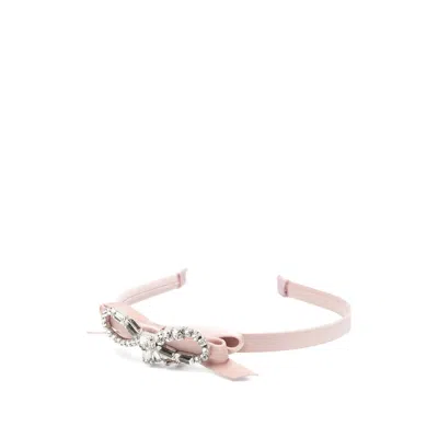 Jimmy Choo Crystal-bow Headband In Pink