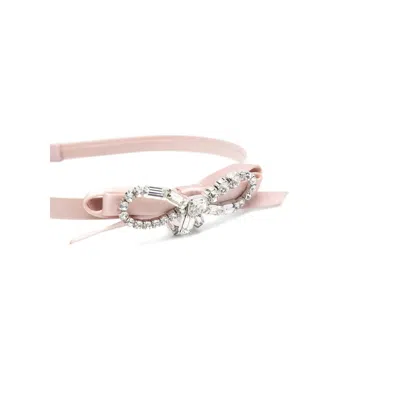 Jimmy Choo Crystal-bow Headband In Pink