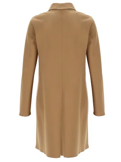 Herno First Act Coat Front Pockets Notch Lapel In Brown