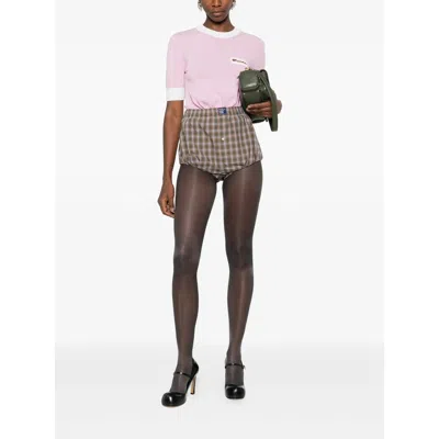 Marni Wool Blend Short Sleeve Crewneck Sweater In Pink