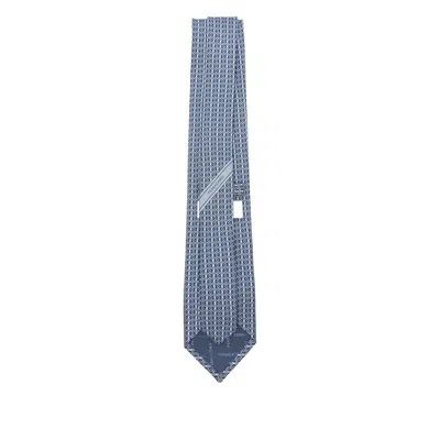 Ferragamo Patterned Silk Tie In Blue