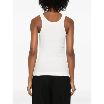 By Malene Birger Ribbed Scoop Neck Sleeveless Tank In White