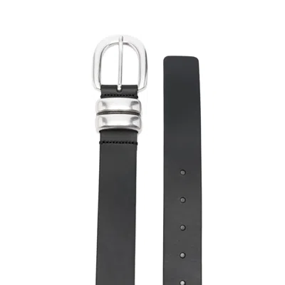 By Malene Birger Zoira Silver-tone Buckle Belt In Black