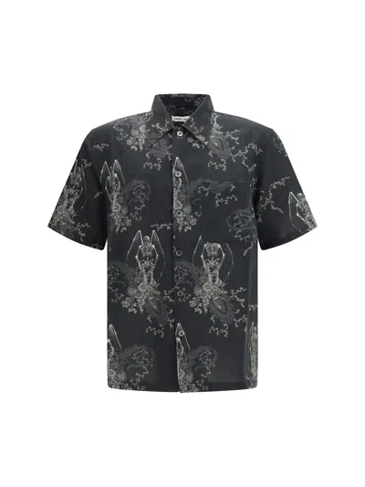 Our Legacy Mens Death Paisley Print Graphic-print Short-sleeve Cotton And Linen Shirt In Multi