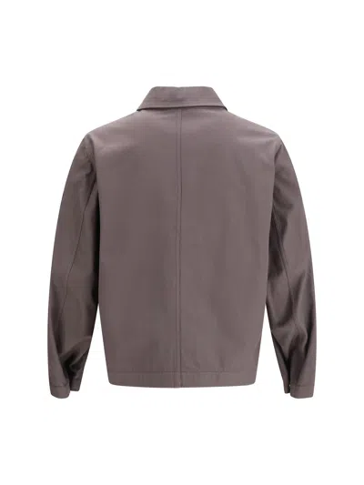 Stone Island Buttoned Patch Jacket In Brown