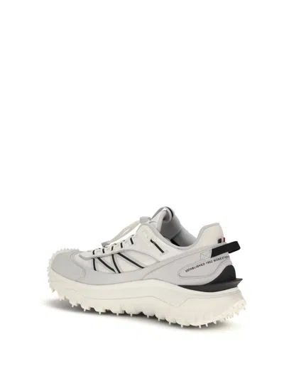 Moncler Light Grey Real Leather Trailgrip Gtx Low Top Sneakers In Gray
