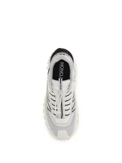 Moncler Light Grey Real Leather Trailgrip Gtx Low Top Sneakers In Gray