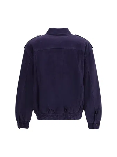 Blazé Milano Womens Nuit Charlie Oversized Suede Bomber Jacket In Purple