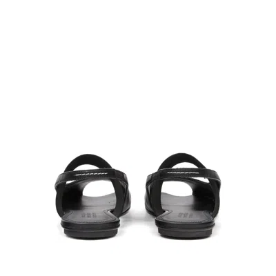 Mm6 Maison Margiela Logo Detailed Open-toe Slingback Sandals In Black
